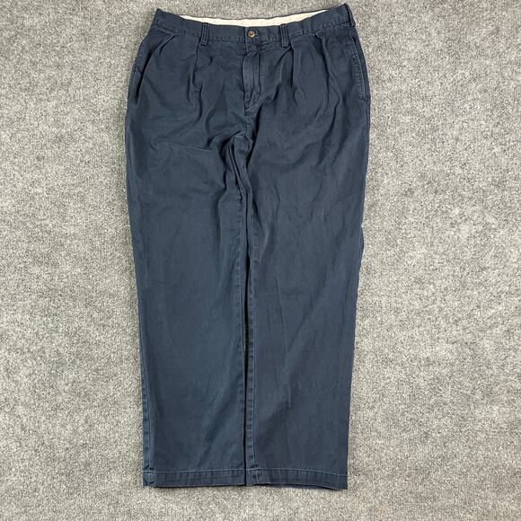 Polo Ralph Lauren Pants Mens 38x32 Navy Classic Fit Pleated Front Chino Casual - Picture 1 of 12
